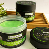 Donna Valente Salt Scrub - Aloe & Green Tea - Anti-Cellulite Body Exfoliator - 250g
