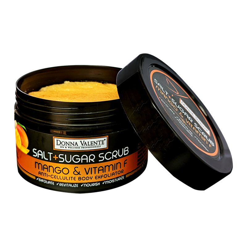 Donna Valente Salt & Sugar Body Scrub - Mango & Vitamin F - 600g