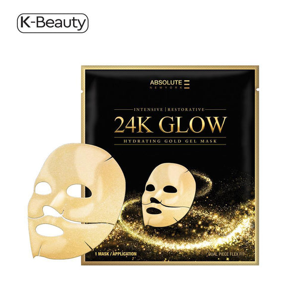 Absolute New York 24K Glow Hydrating Gold Gel Mask - 1 Pair, 1.6 oz / 45.36 g
