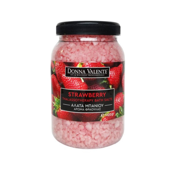 Donna Valente Thalassotherapy Bath Salts Strawberry - Soothing & Revitalizing - 1100g