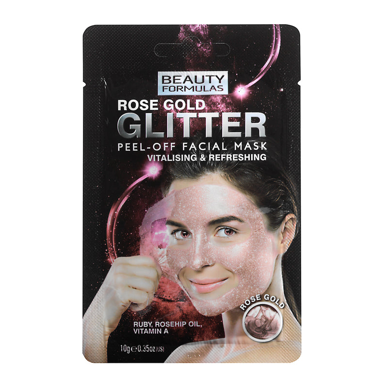 Beauty Formulas ROSE GOLD GLITTER PEEL OFF MASK - 10g