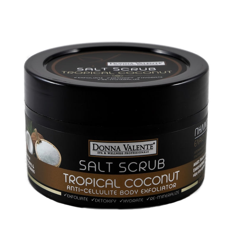 Donna Valente Sea Salt Scrub - Coconut Oil Anticellulite Body Exfoliator - 600g