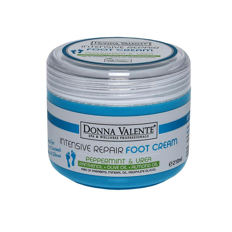 Donna Valente Intensive Repair Foot Cream - Peppermint & Urea - 210ml
