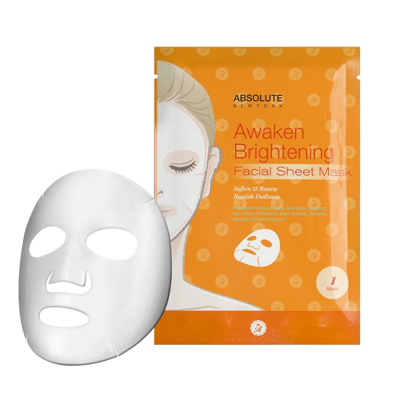 Absolute New York Awaken Brightening Facial Sheet Mask - 1 Pair, 0.8 oz / 22.68 g