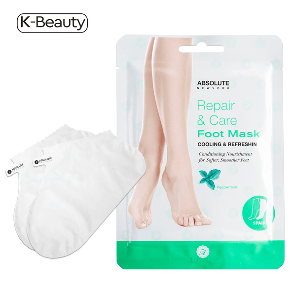 Absolute New York Peppermint Cooling & Refreshing Repair & Care Foot Mask - 1 Pair, 0.8 oz / 22.68 g