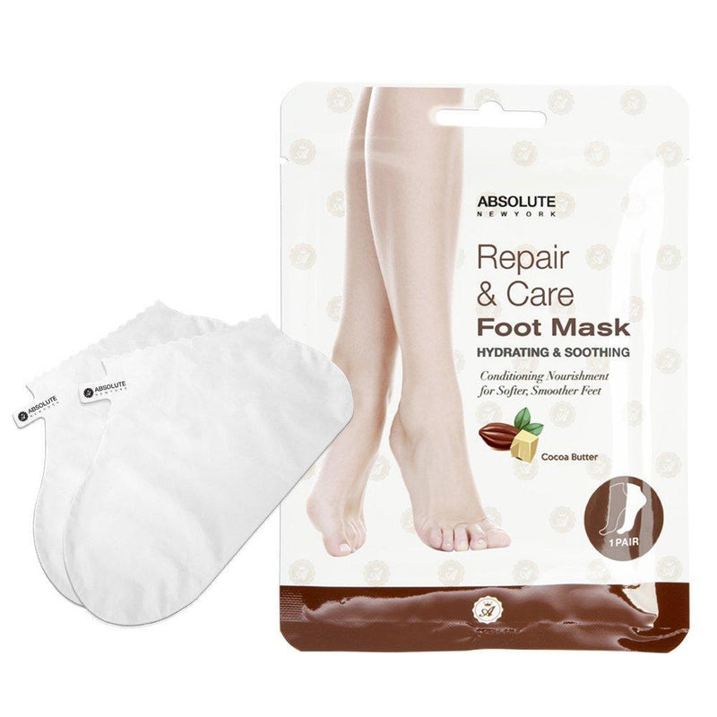 Absolute New York Cocoa Butter Hydrating & Soothing Repair & Care Foot Mask - 1 Pair, 0.8 oz / 22.68 g