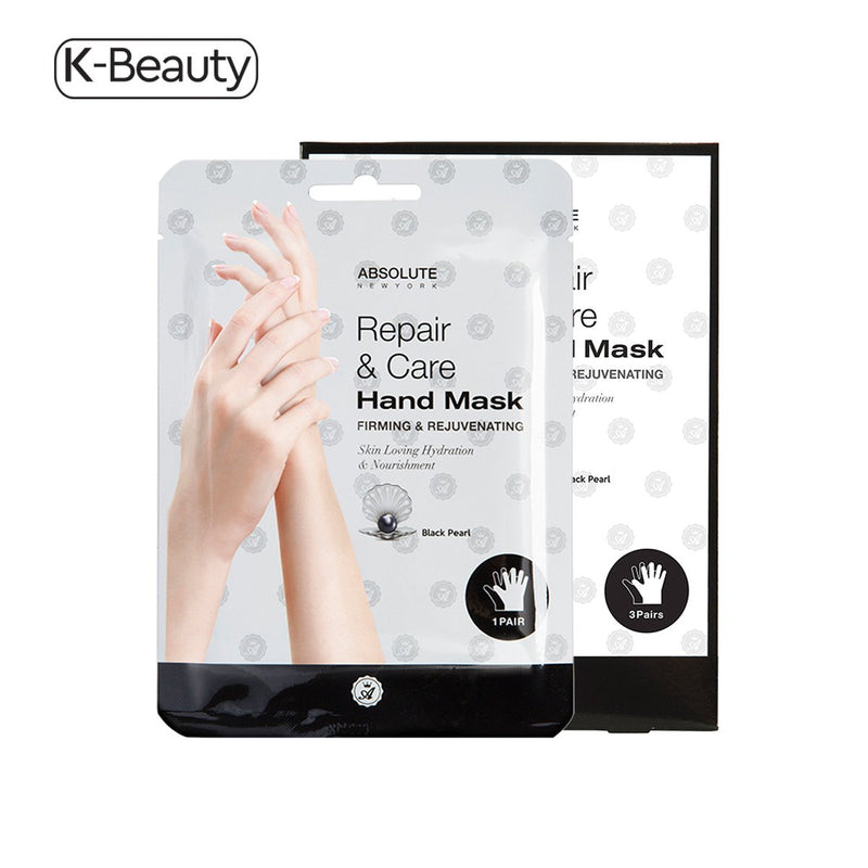 Absolute New York Black Pearl Firming & Rejuvenating Repair & Care Hand Mask - 1 Pair, 0.8 oz / 22.68 g