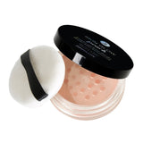 Absolute New York Skin Glow (Peach) - peach loose powder with opalescent pink micro-shimmer for the perfect luminosity and highlight. Packaged in a sifter jar with an included powder puff. Best suited for light to medium skin tones.