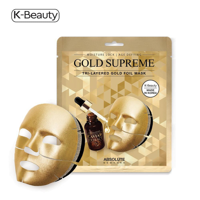 Absolute New York Gold Supreme Tri-Layered Face Mask - 1 Pair, 1.6 oz / 45.36 g