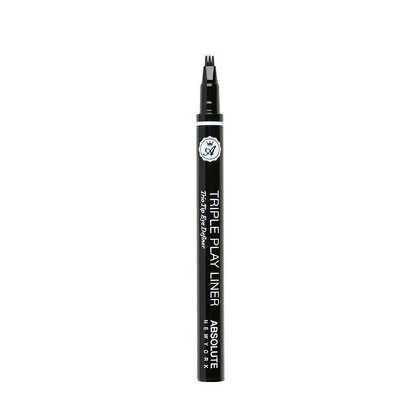 Absolute New York Triple Play Liner - jet black, 3-point tip liquid eyeliner that easy lines and defines the lash line for bold, beautiful eyes.